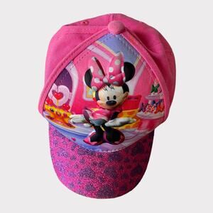 Disney Minnie Mouse Girls Pink Baseball Hat Hook Loop Closure